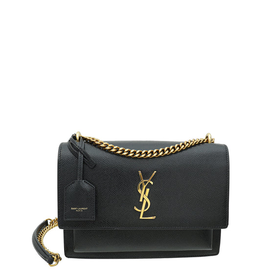 YSL Black Sunset Medium Shoulder Bag