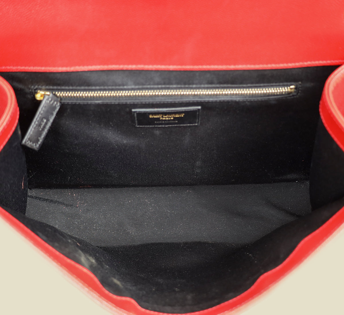 YSL Red Monogram Envelope Satchel Large Bag