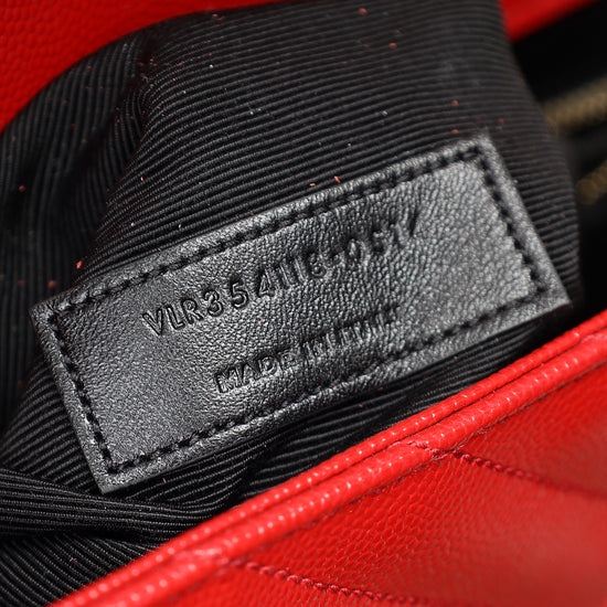 YSL Red Monogram Envelope Satchel Large Bag