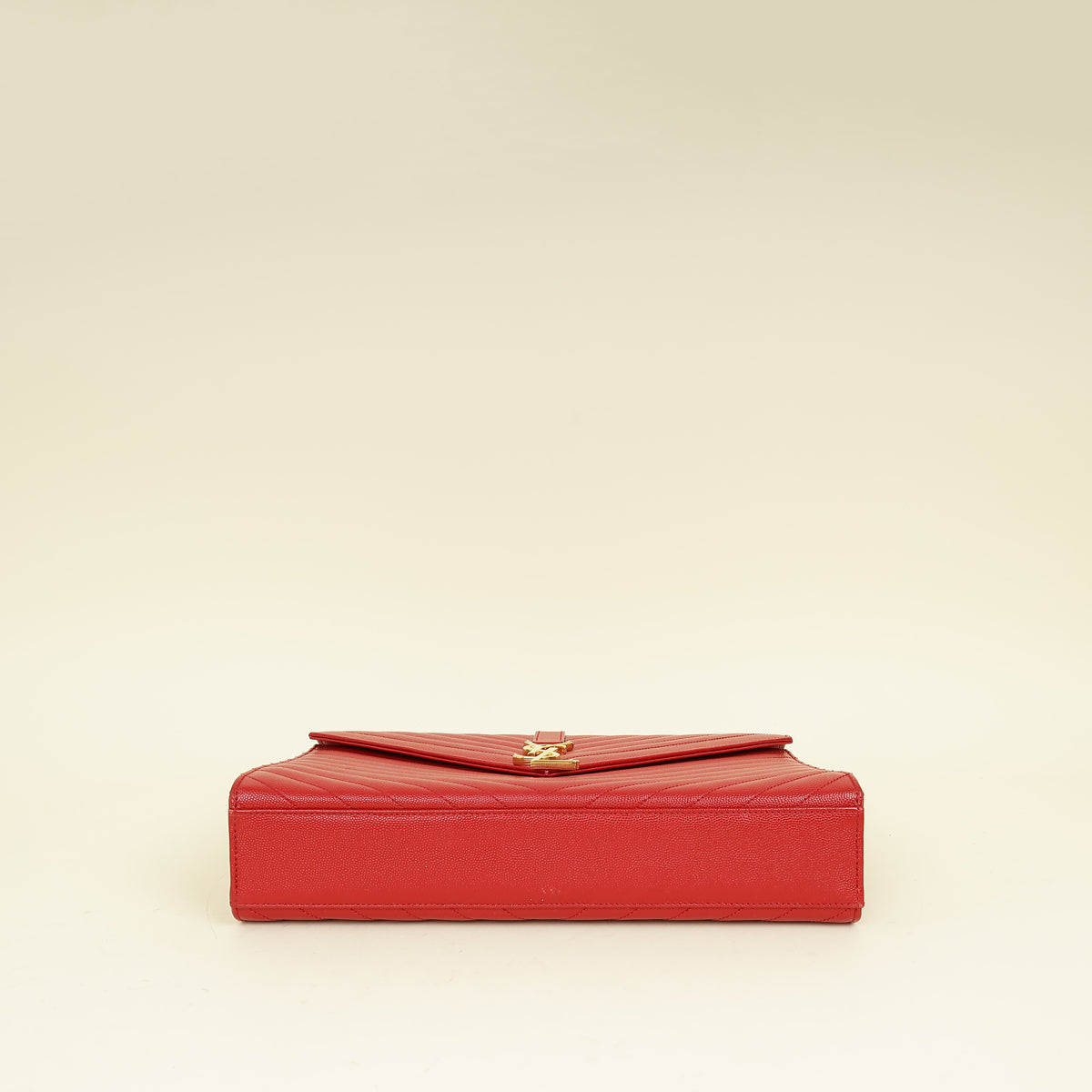YSL Red Monogram Envelope Satchel Large Bag