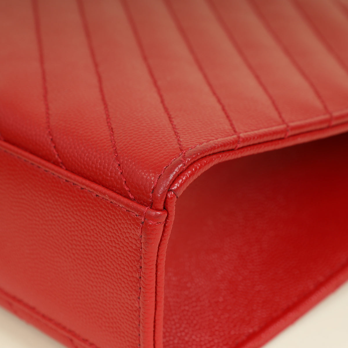 YSL Red Monogram Envelope Satchel Large Bag