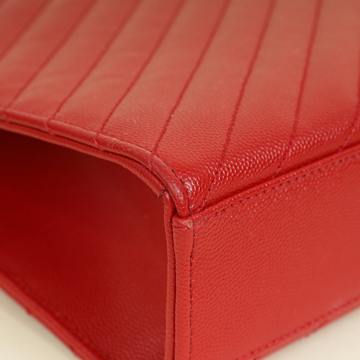 YSL Red Monogram Envelope Satchel Large Bag