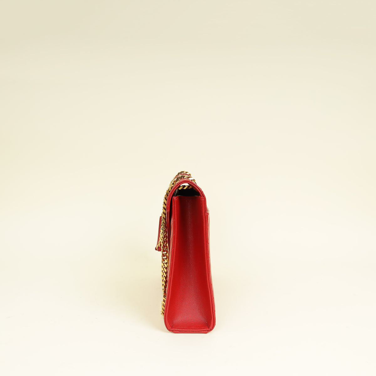 YSL Red Monogram Envelope Satchel Large Bag