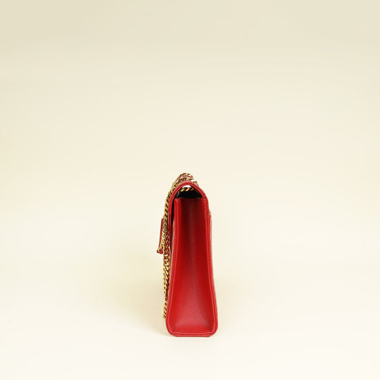 YSL Red Monogram Envelope Satchel Large Bag