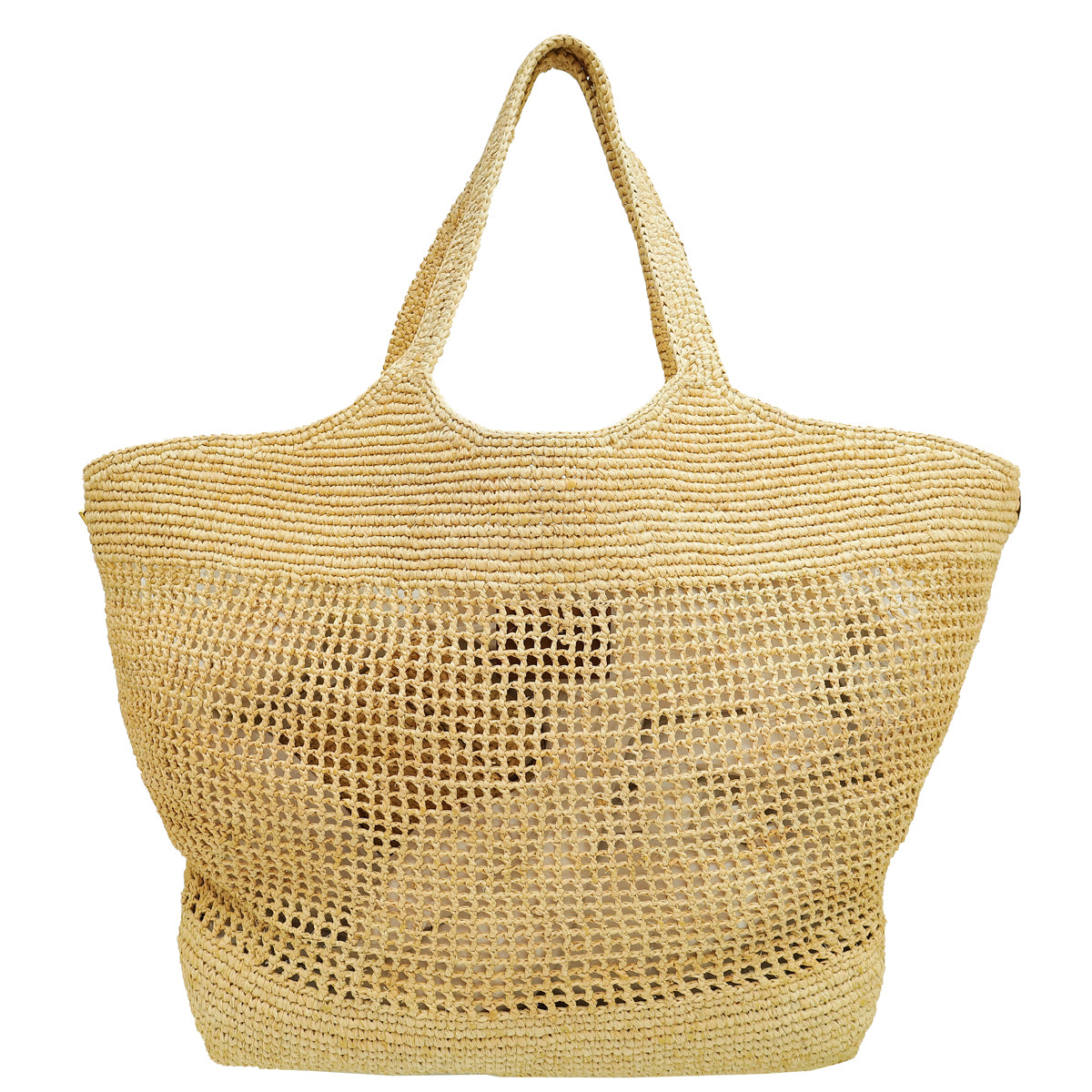 YSL Bicolor Icare Raffia Maxi Shopping Tote Bag-YSL-THE CLOSET