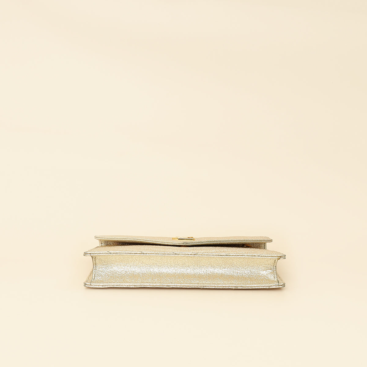 YSL Metallic Gold Monogram Chevron Envelope Chain Wallet-YSL-THE CLOSET