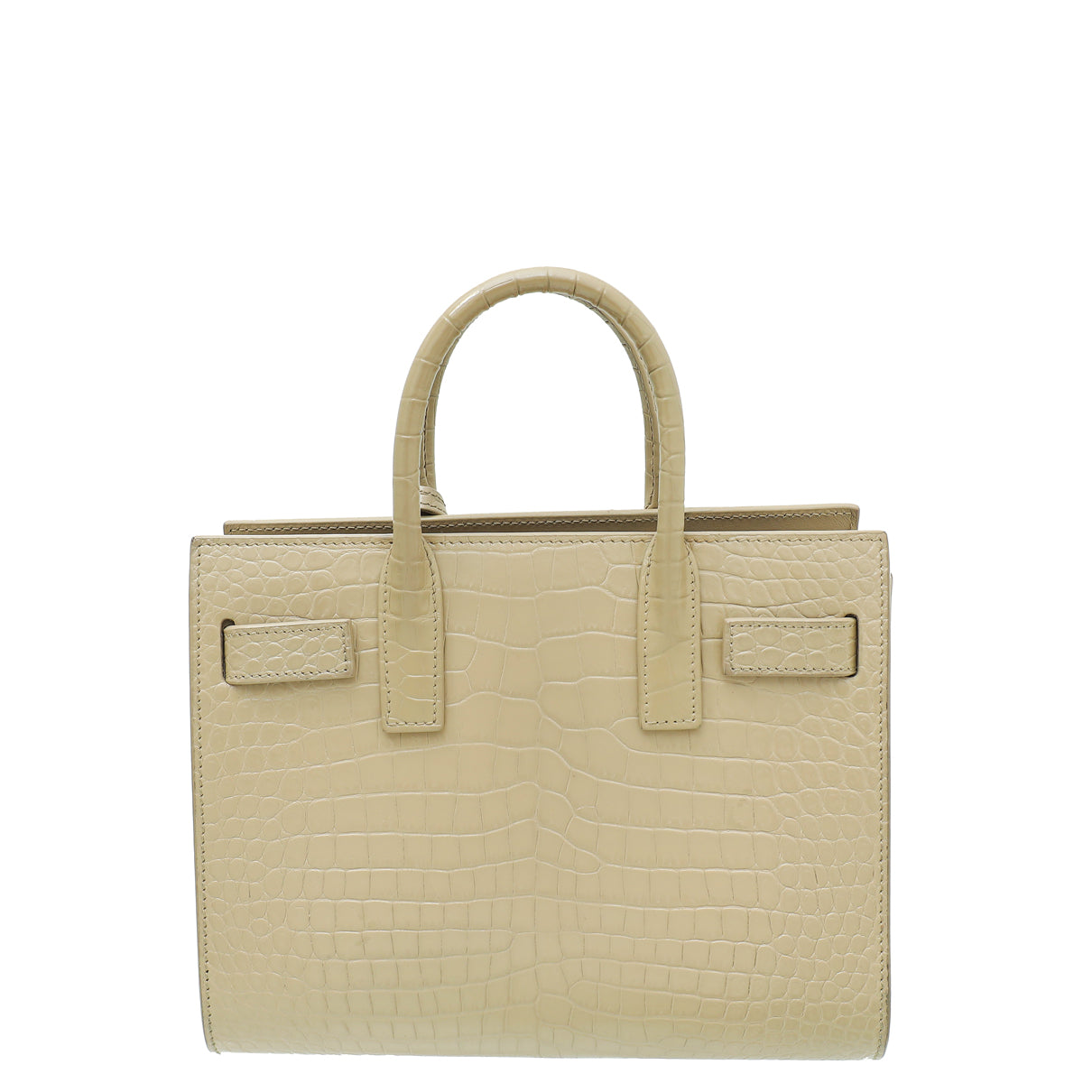 YSL Beige Croc Embossed Sac De Jour Nano Bag-YSL-THE CLOSET