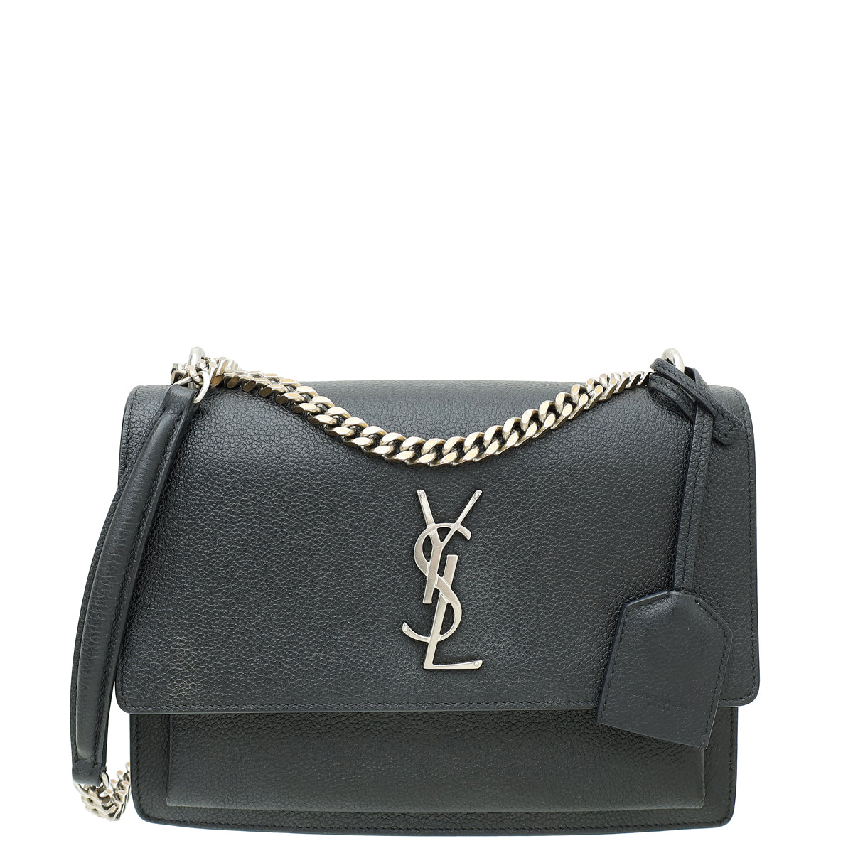 YSL Black Sunset Medium Shoulder Bag-YSL-THE CLOSET