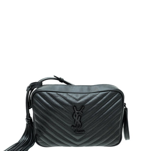 YSL - حقيبة كاميرا لو مونوغرام سوداء اللون - حقيبة كروس بشرابة