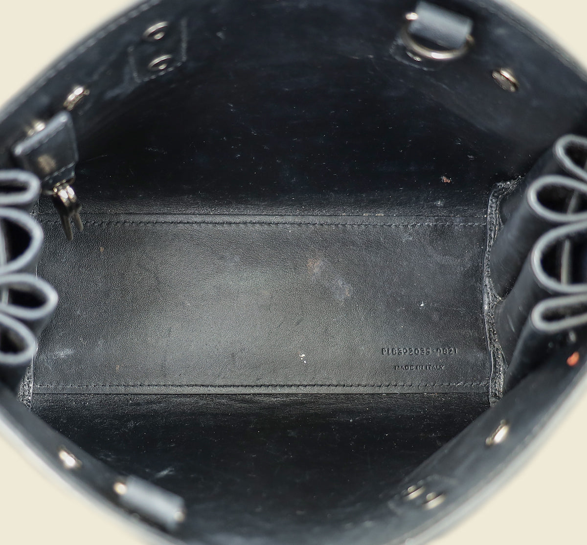 YSL Black Sac De Jour Nano Croco Embossed Bag