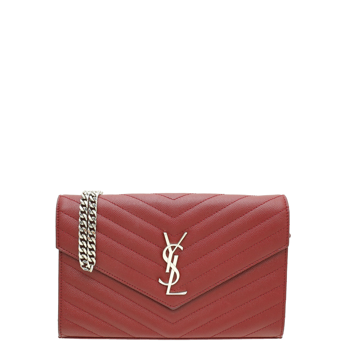 YSL Wine Cassandre Wallet On Chain-YSL-THE CLOSET