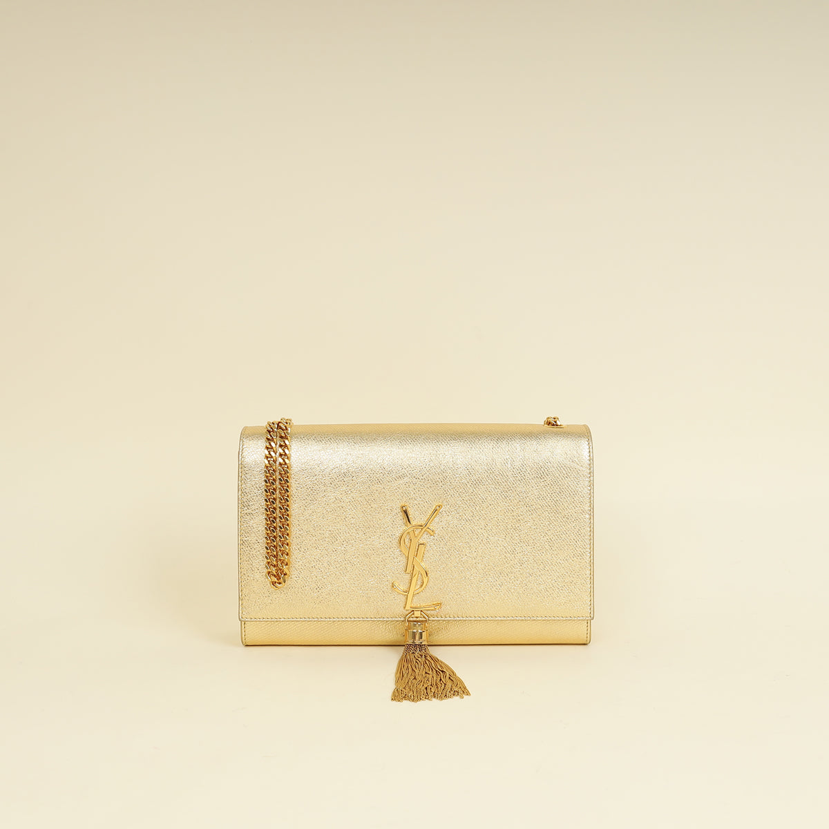 YSL Metallic Gold Kate Tassel Medium Chain Bag-YSL-THE CLOSET