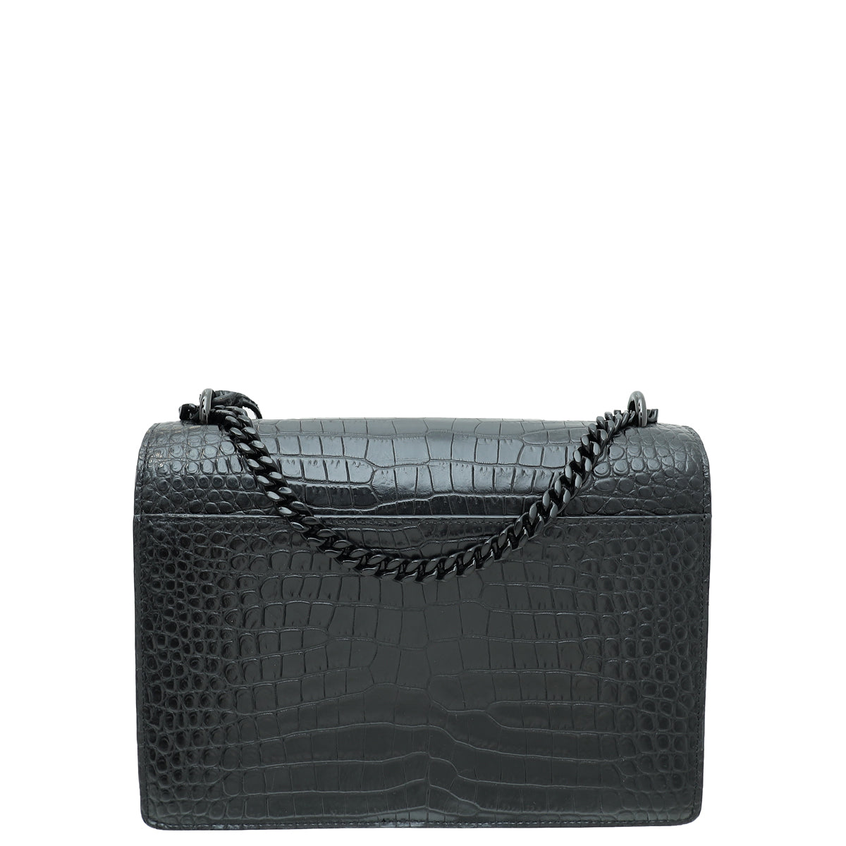 YSL So Black Sunset Croc Embossed Medium Bag-YSL-THE CLOSET