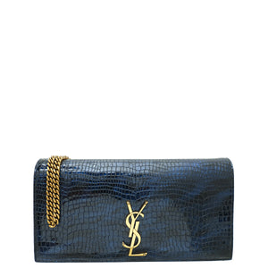 YSL حقيبة سلسلة كيت 99 منقوشة بلونين كروكو 