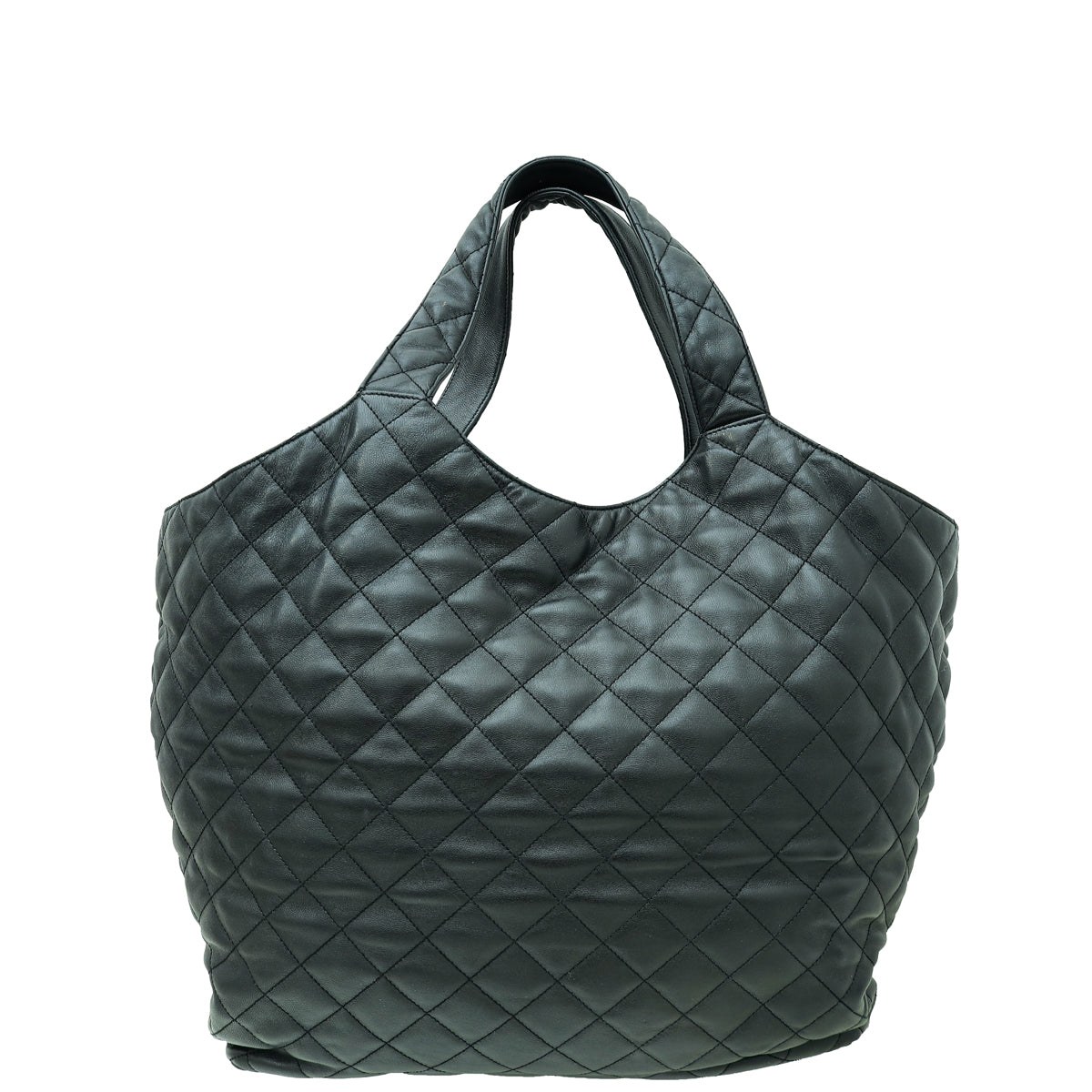 YSL Black Icare Maxi Quilted Shopping Bag-YSL-THE CLOSET