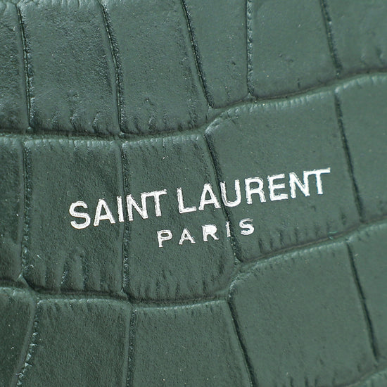 Yves Saint Laurent Nano Sac De Jour Croc Embossed Grey Bag – Green Go Store