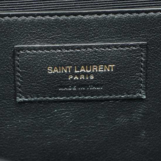 YSL Black Mix Quilted Envelope Medium Shoulder Bag-YSL-THE CLOSET