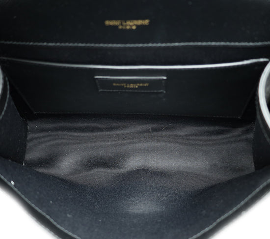 YSL Black Mix Quilted Envelope Medium Shoulder Bag-YSL-THE CLOSET