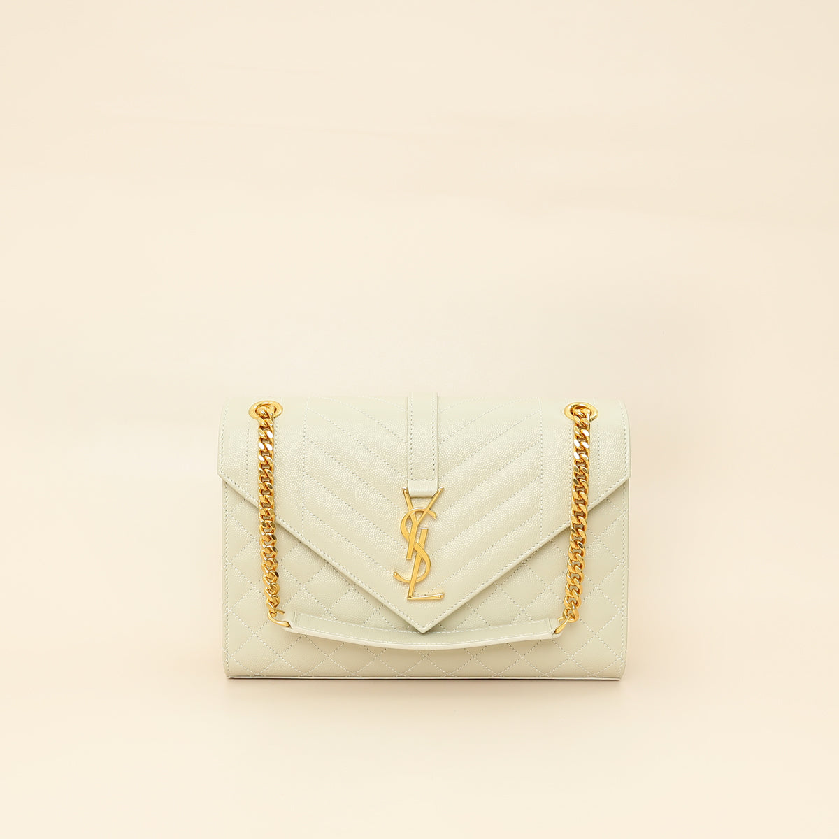 YSL Blanc Vintage Mix Quilted Envelope Medium Shoulder Bag-YSL-THE CLOSET