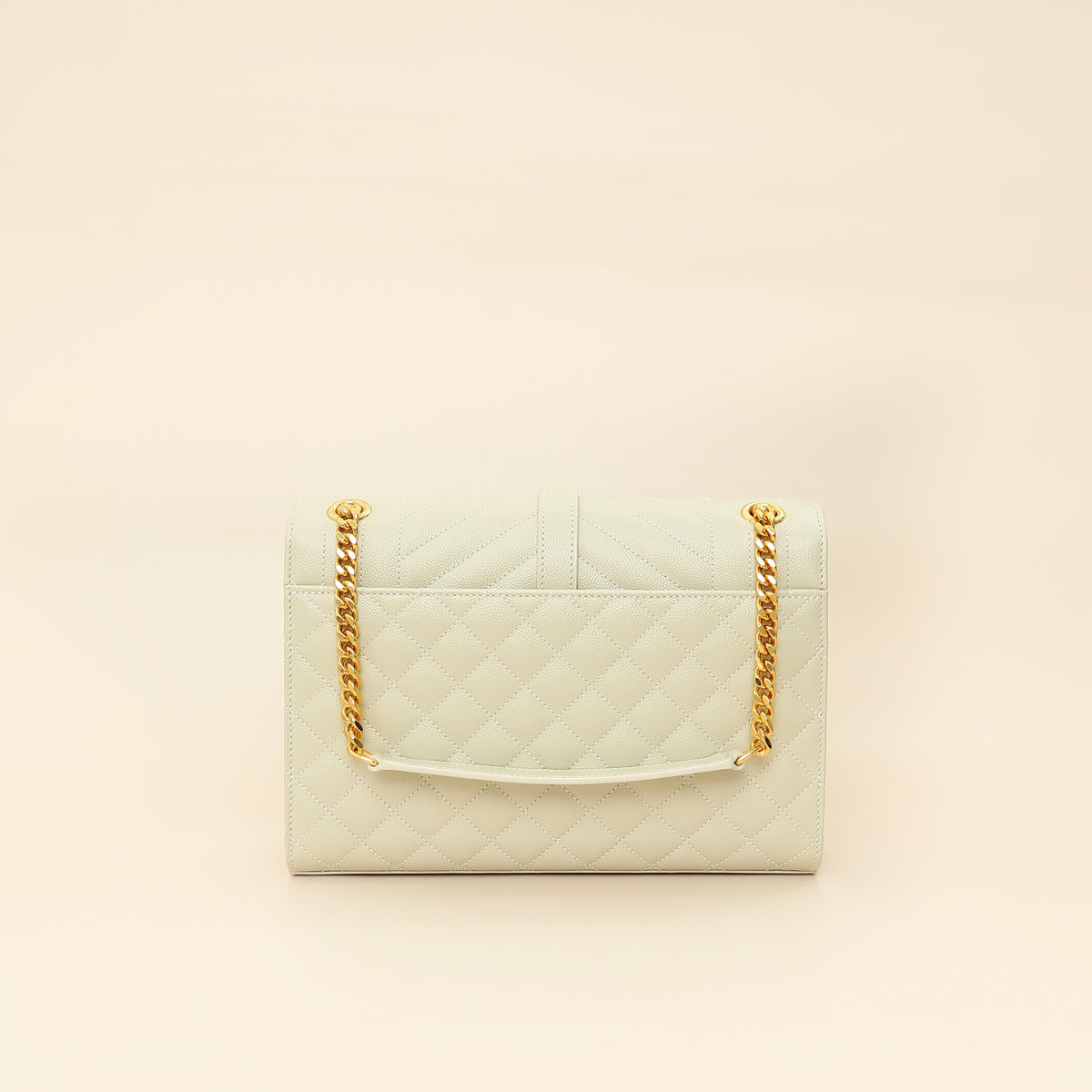 YSL Blanc Vintage Mix Quilted Envelope Medium Shoulder Bag