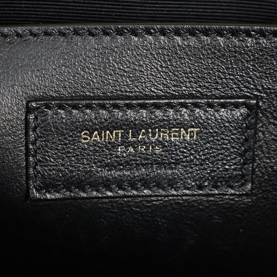 YSL Blanc Vintage Kate Tassel Croc Embossed Medium Shoulder Bag-YSL-THE CLOSET