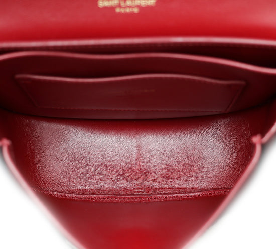 YSL Red Python Kaia Small Satchel Bag