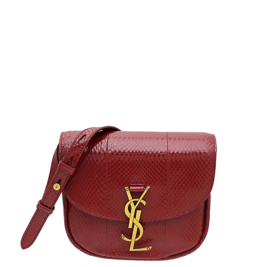 YSL Red Python Kaia Small Satchel Bag