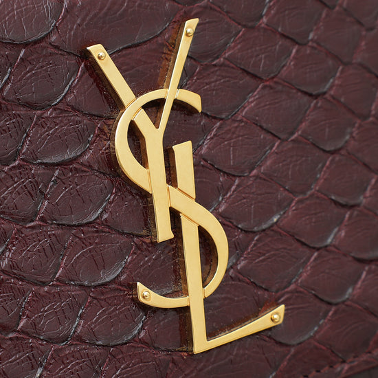 YSL Burgundy Sunset Python Medium Bag