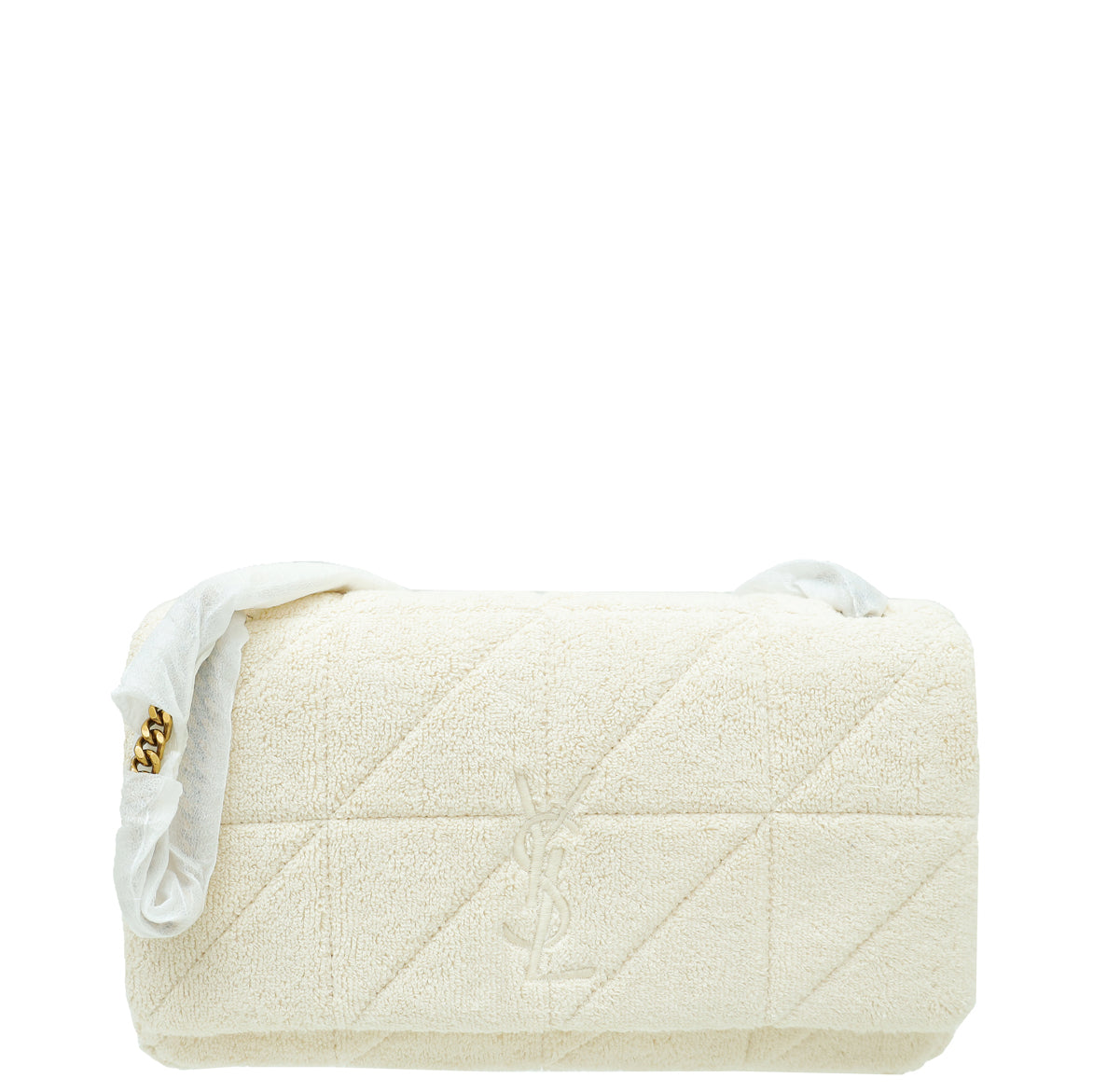 YSL Cream Jamie Medium Terry Chain Flap Bag-YSL-THE CLOSET