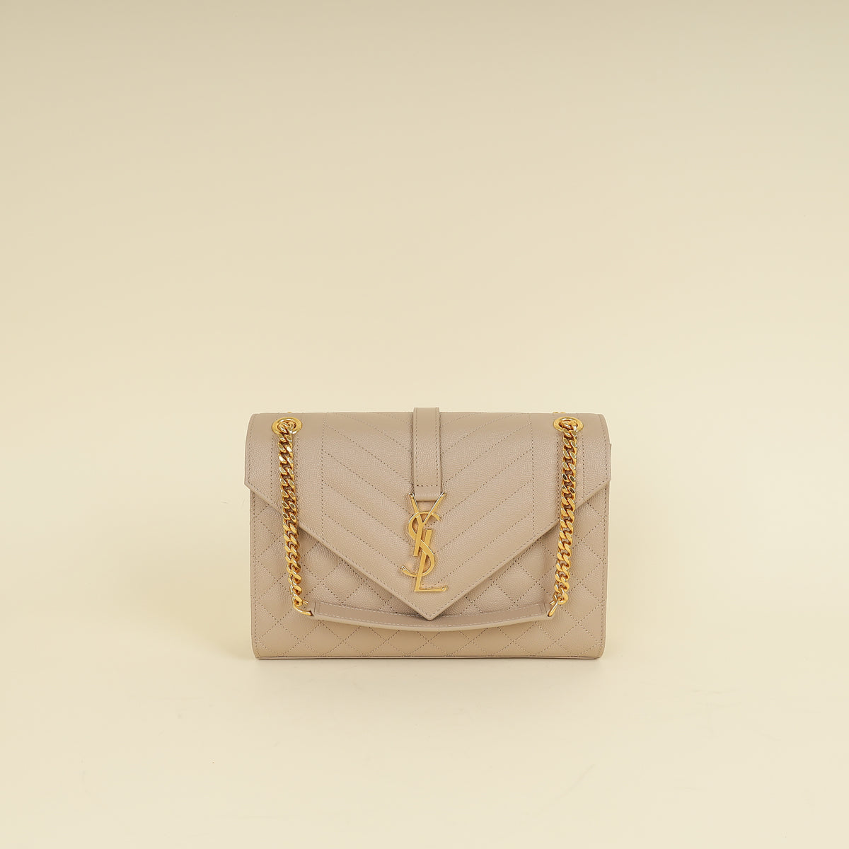 YSL Nude Mix Quilted Envelope Medium Shoulder Bag-YSL-THE CLOSET