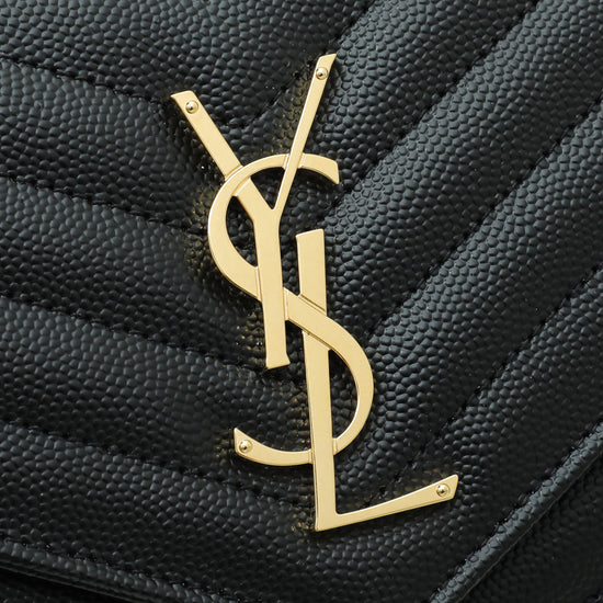 YSL Black Cssandre Chain Wallet