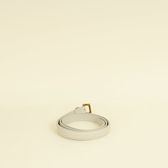 YSL Blanc Vintage Cassandre Thin Buckle Belt