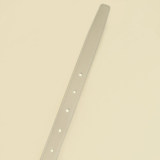 YSL Blanc Vintage Cassandre Thin Buckle Belt