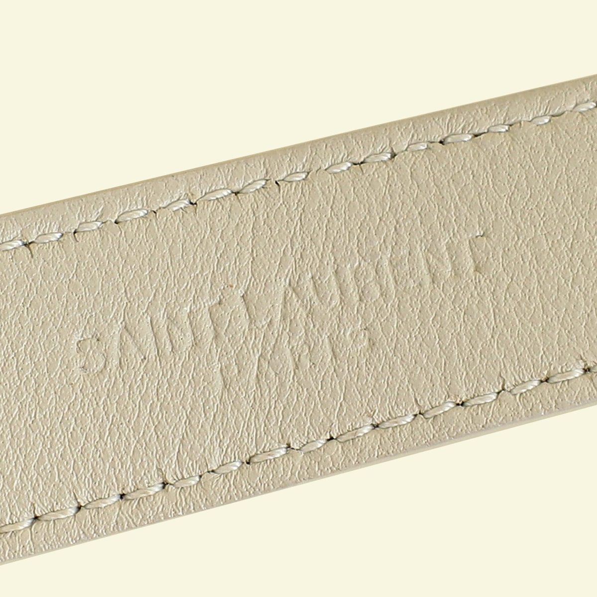 YSL Blanc Vintage Cassandre Thin Buckle Belt