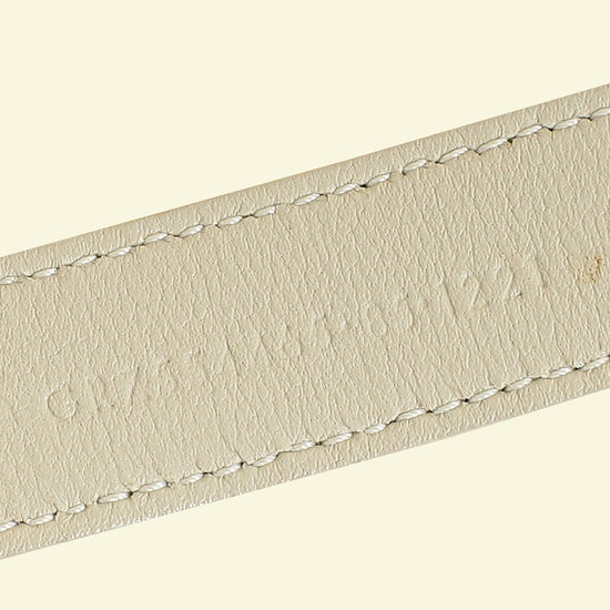 YSL Blanc Vintage Cassandre Thin Buckle Belt