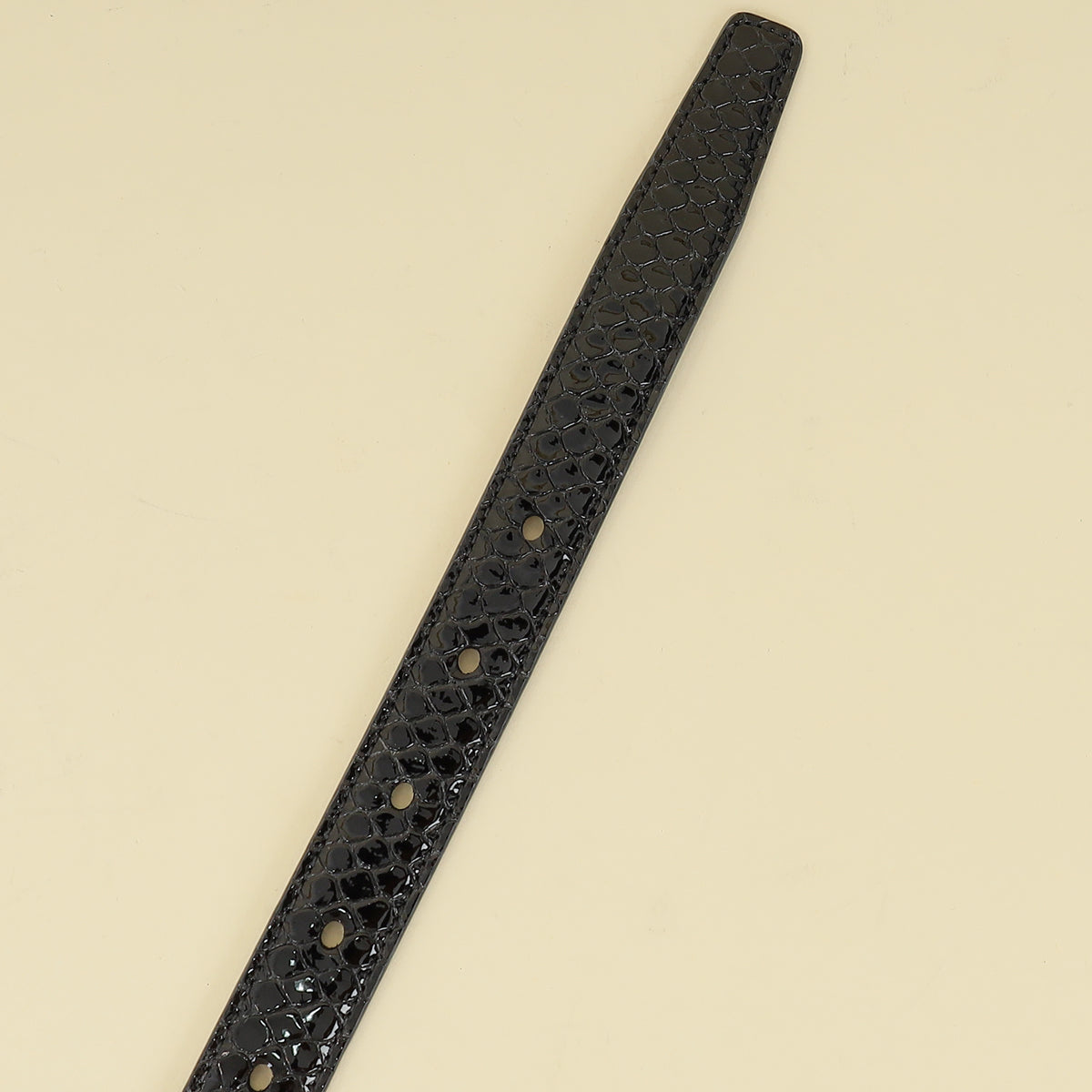 YSL Black Cassandre Thin 20mm Belt w/ Square Buckle-YSL-THE CLOSET