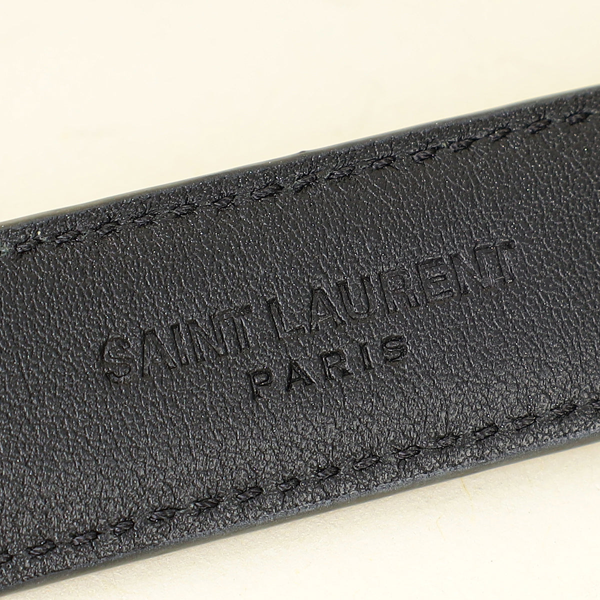 YSL Black Cassandre Thin 20mm Belt w/ Square Buckle-YSL-THE CLOSET