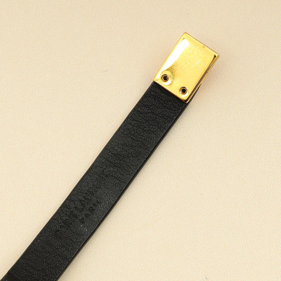 YSL Black Double Wrap Cassandre Bracelet-YSL-THE CLOSET