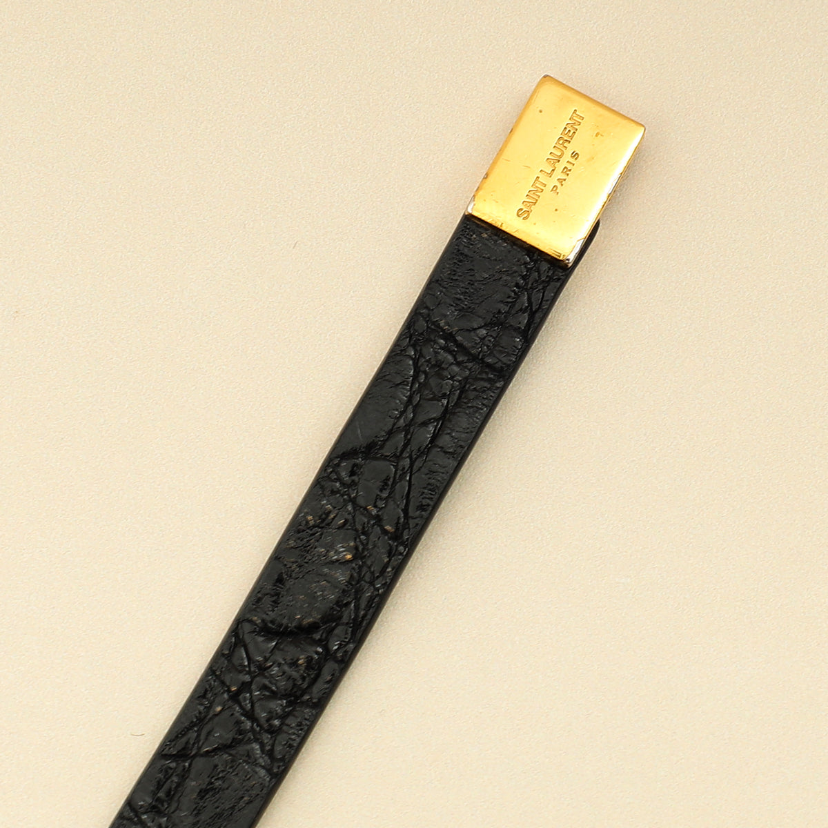 YSL Black Double Wrap Cassandre Bracelet-YSL-THE CLOSET