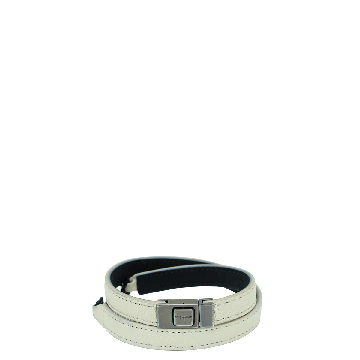 YSL White Logo Double Wrap Bracelet-YSL-THE CLOSET