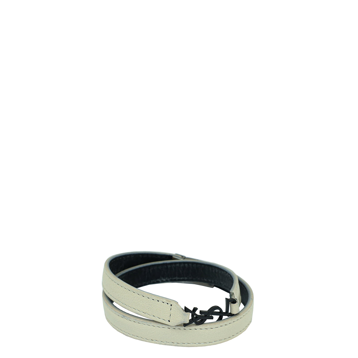 YSL White Logo Double Wrap Bracelet-YSL-THE CLOSET