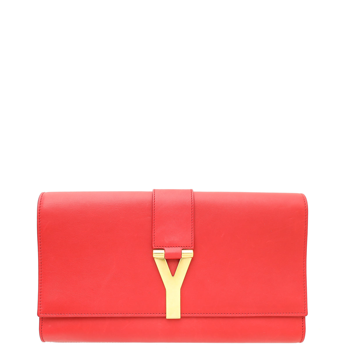 YSL Red Y Ligne Clutch-YSL-THE CLOSET