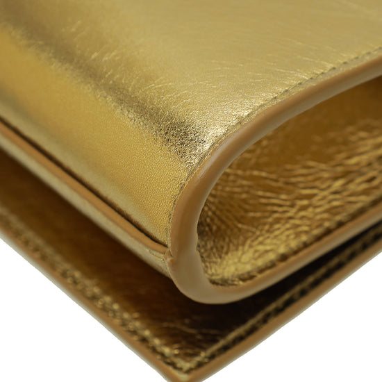 YSL Metallic Gold Belle De Jour  Clutch