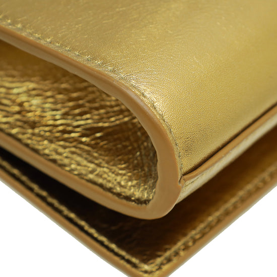 YSL Metallic Gold Belle De Jour  Clutch