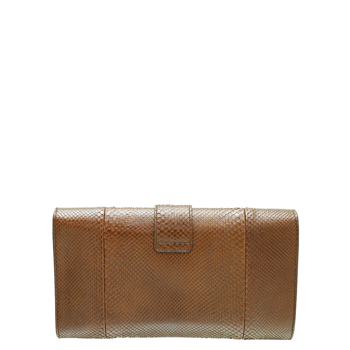 YSL Brown Python Chyc Y Ligne Clutch-YSL-THE CLOSET