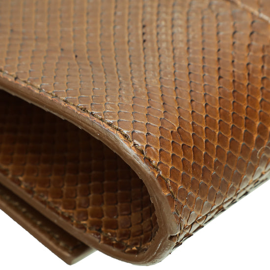 YSL Brown Python Chyc Y Ligne Clutch