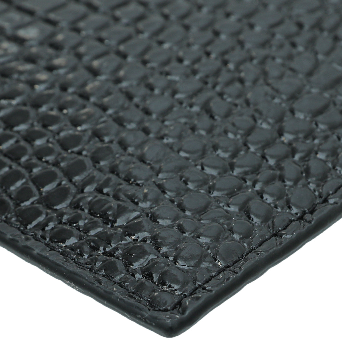 YSL Black Shiny Croc Embossed Uptown Clutch