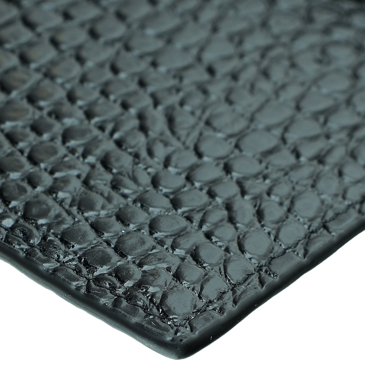 YSL Black Shiny Croc Embossed Uptown Clutch