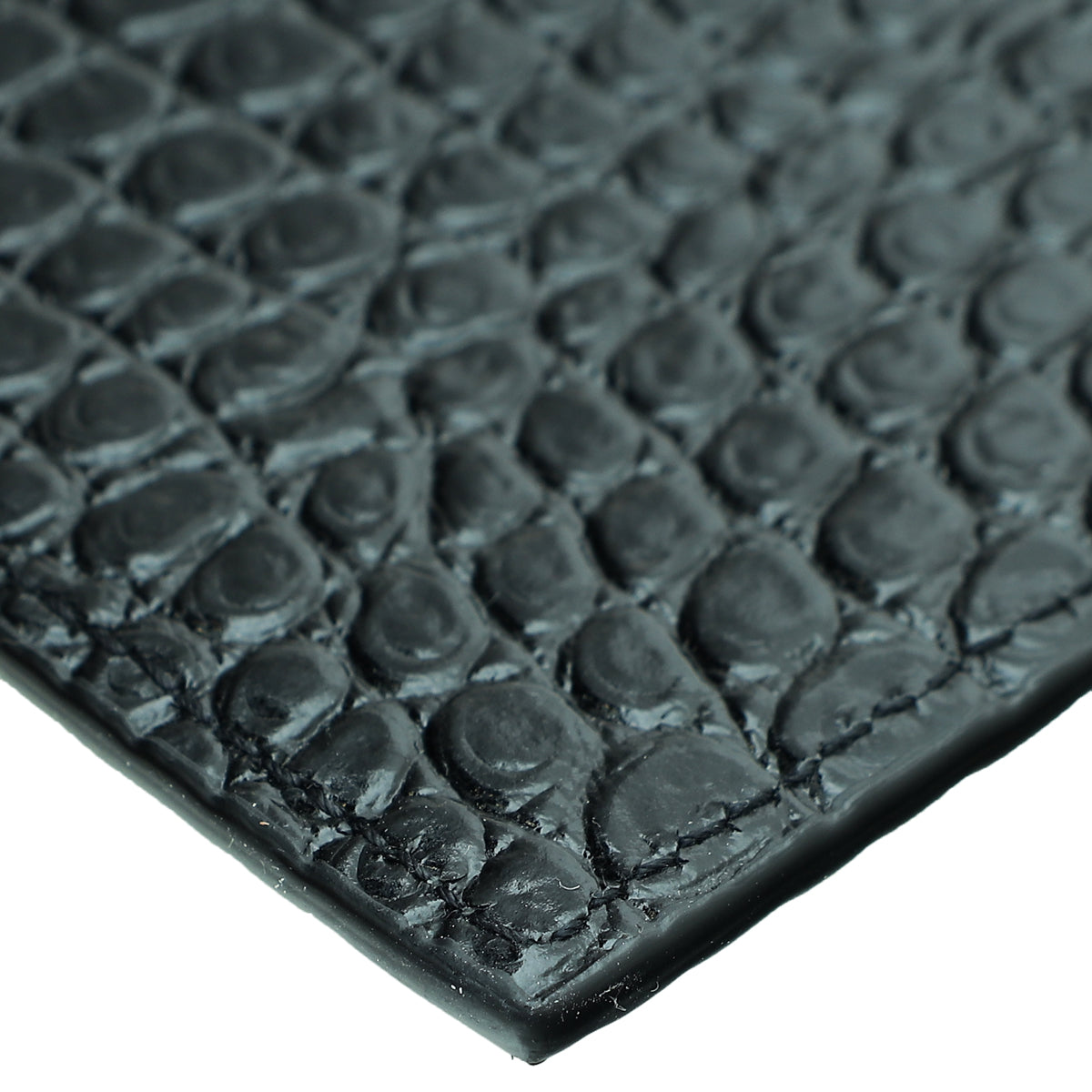 YSL Black Shiny Croc Embossed Uptown Clutch