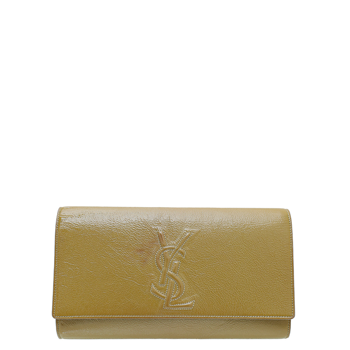 YSL Olive Belle De Jour Patent Clutch-YSL-THE CLOSET
